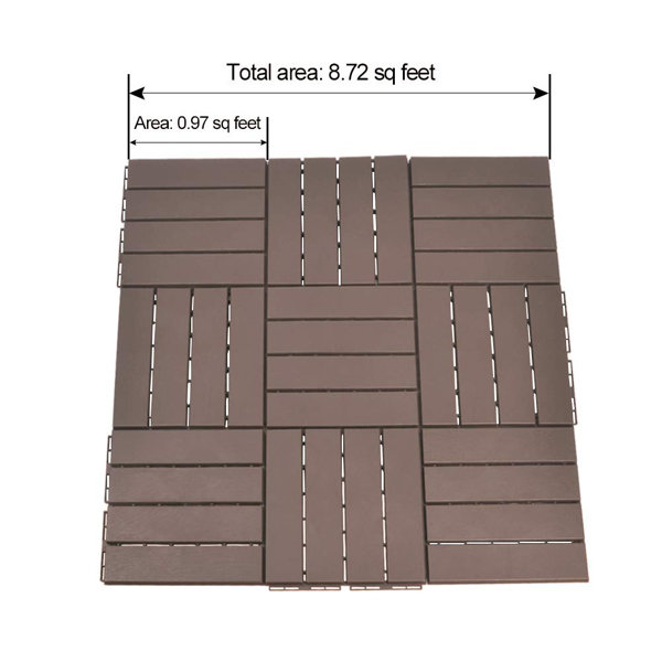 domi outdoor living 12" x 12" Composite Interlocking Deck Tile & Reviews Wayfair